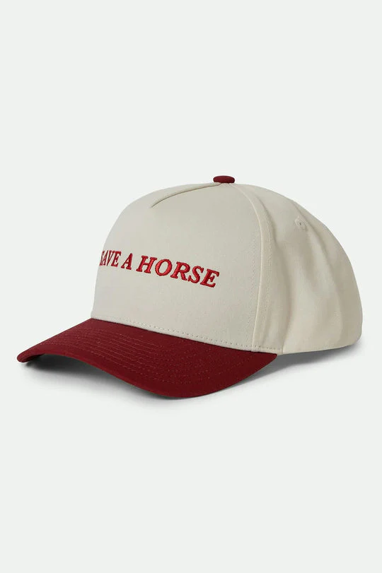 Brixton Women's Save A Horse Netplus Snapback - CRIMSON/OFF WHITE