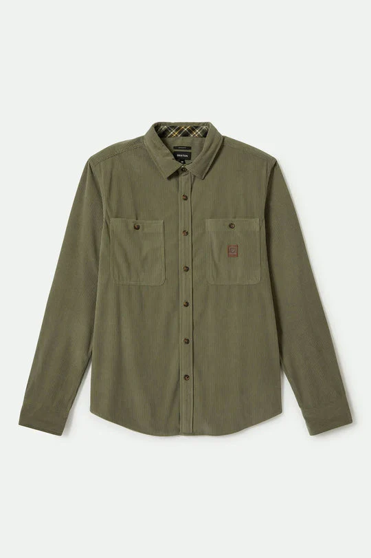 Brixton The Field Corduroy L/S Overshirt - MILITARY OLIVE