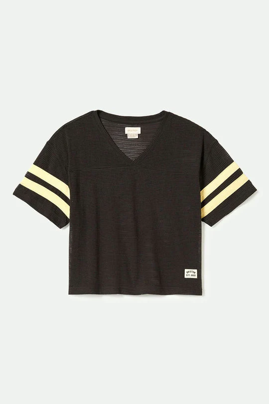 Brixton Varsity Football Mesh T-Shirt - WASHED BLACK