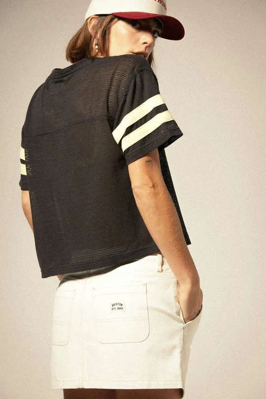Brixton Varsity Football Mesh T-Shirt - WASHED BLACK - Image 3