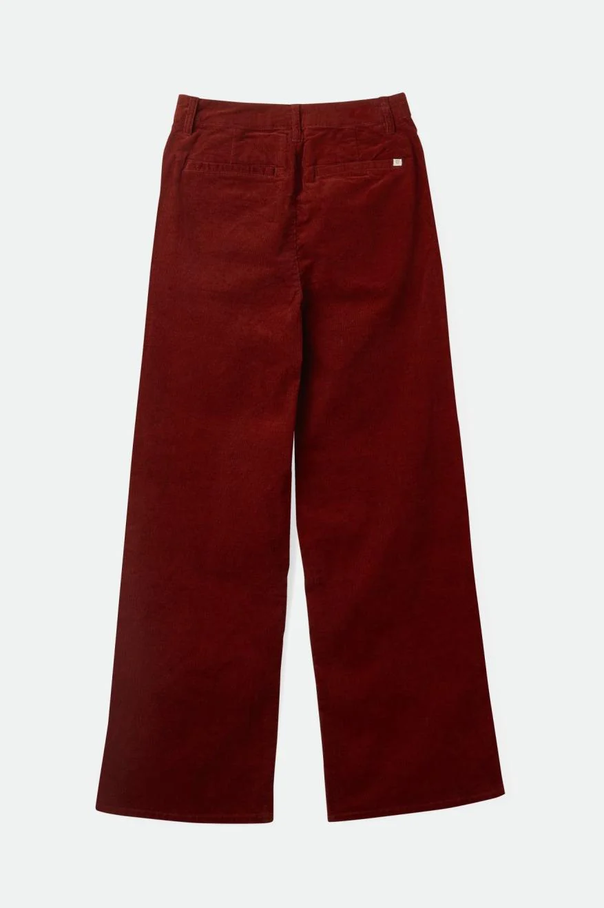 Brixton Victory Full Length Wide Leg Pant - Dark Burgundy - Image 3