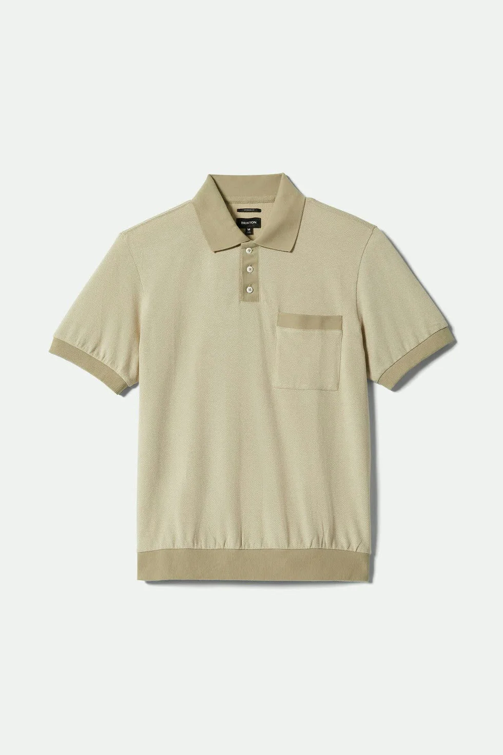 Brixton Weekend Herringbone Polo - Whitecap/Elm