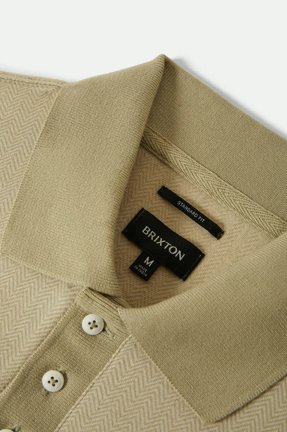 Brixton Weekend Herringbone Polo - Whitecap/Elm - Image 5