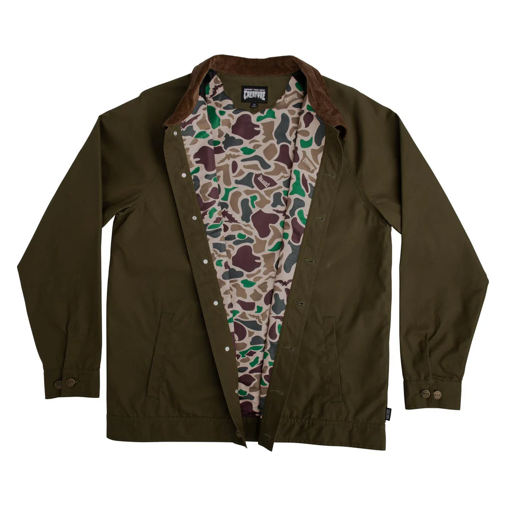 Creature Skateboards Hunter Waxed Canvas Men's Creature Chore Jacket - FOREST - Image 3