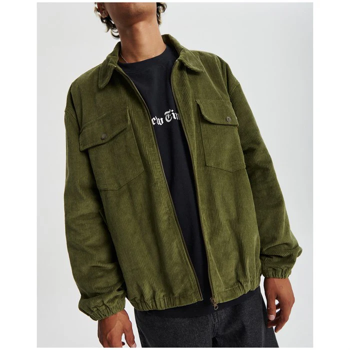 Critical Slide Blackbird Mens Corduroy Jacket - OLIVE