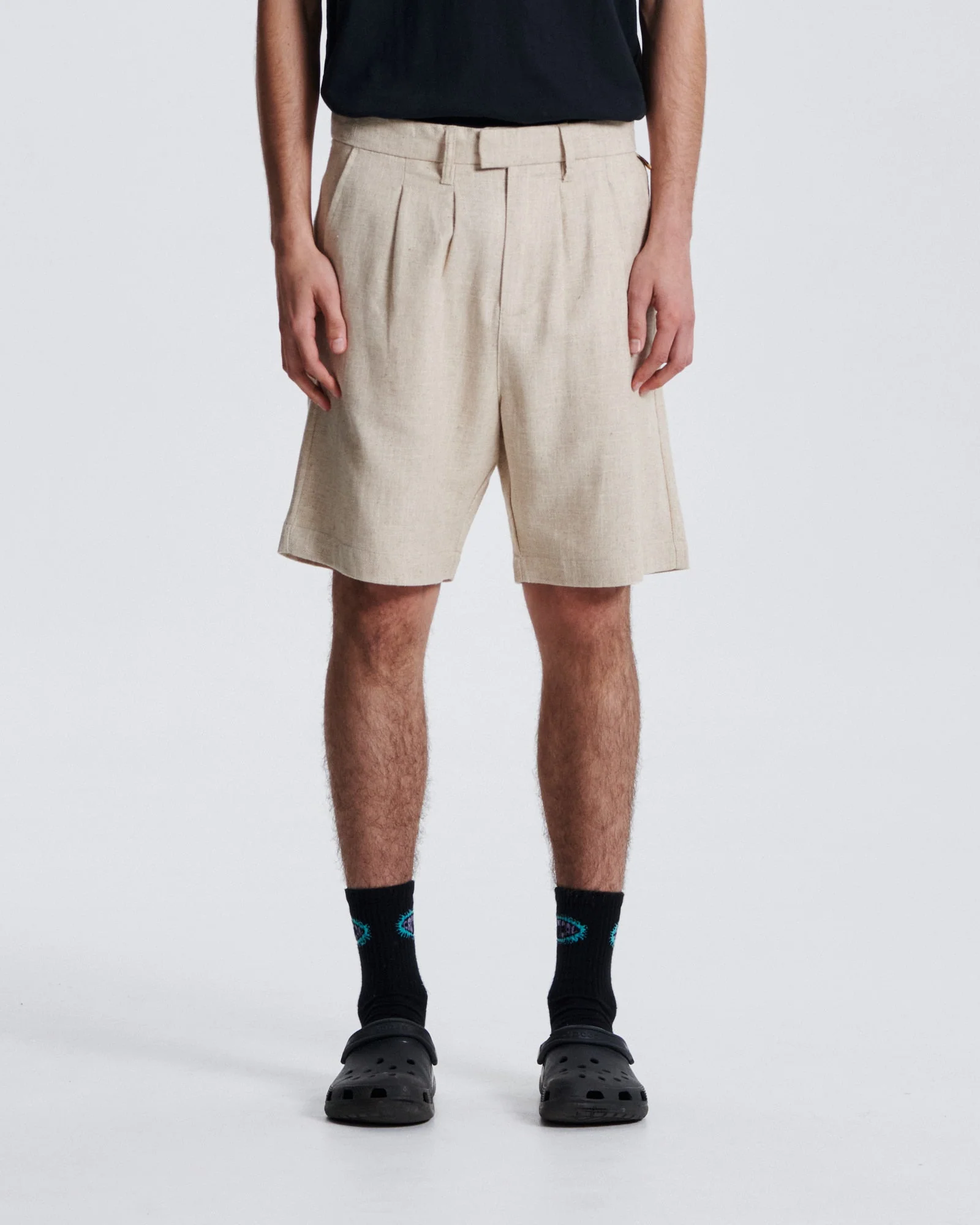 Critical Slide Harro Linen Pleat Short - Ecru