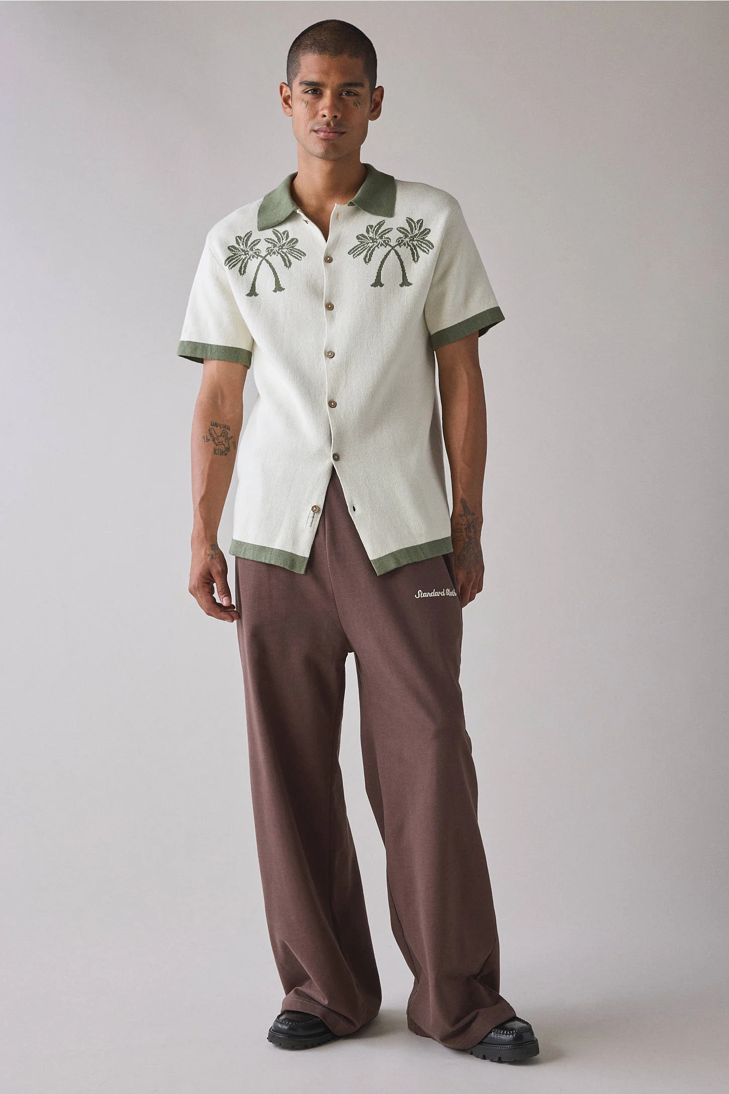 Critical Slide Nice Knit Short Sleeve Polo Sweater - Ecru