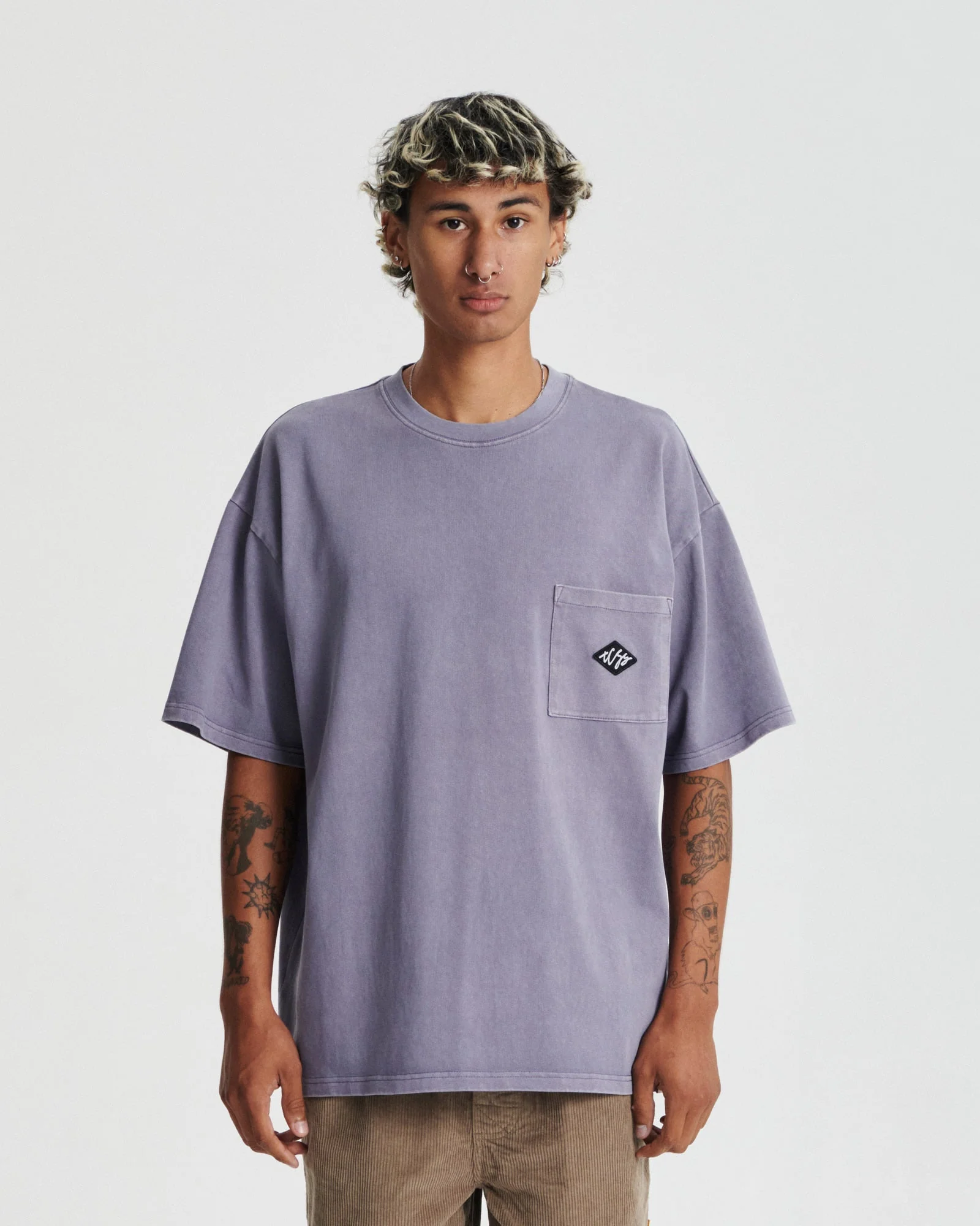Critical Slide Scribble Pocket Tee - PURPLE MAUVE