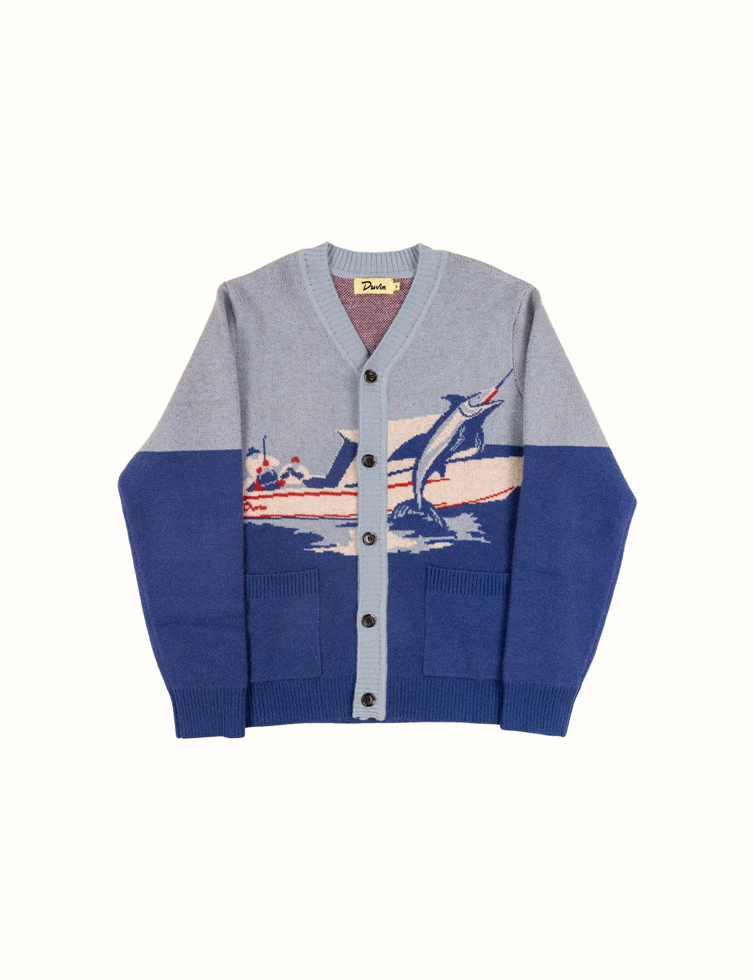 Duvin Deep Sea Marlin Cardigan - BLUE - Image 2