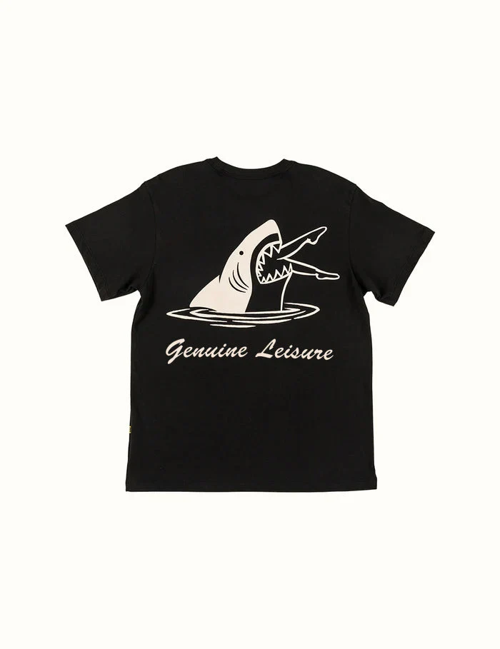 Duvin Shark Bite Pima Tee - BLACK