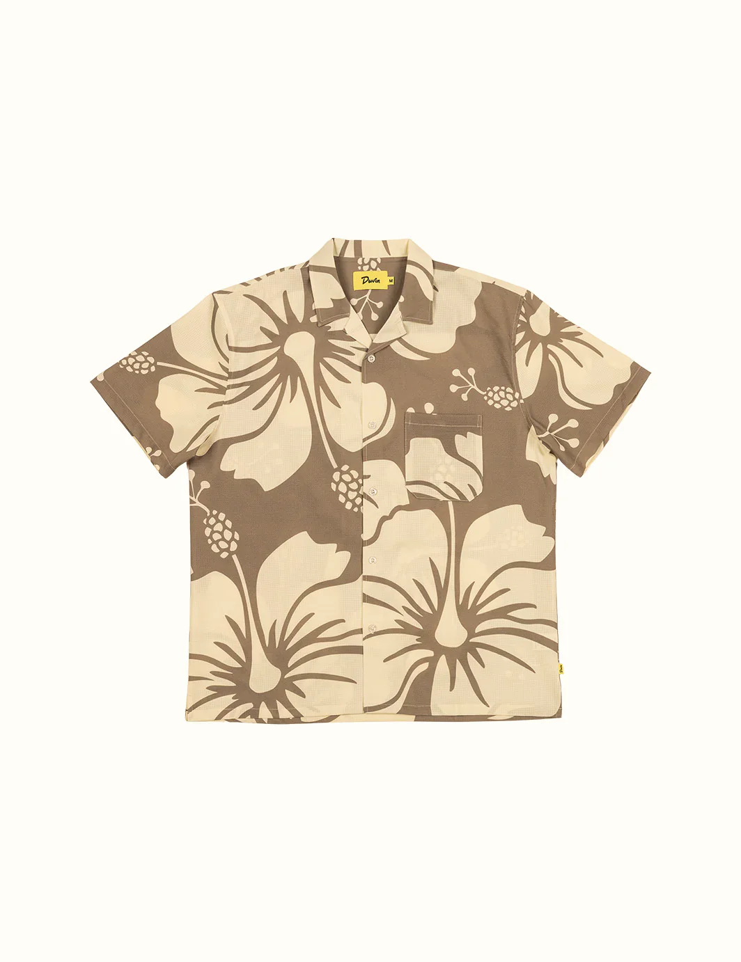 Duvin HIBISCUS LEISURE STRETCH BUTTONUP - TAN