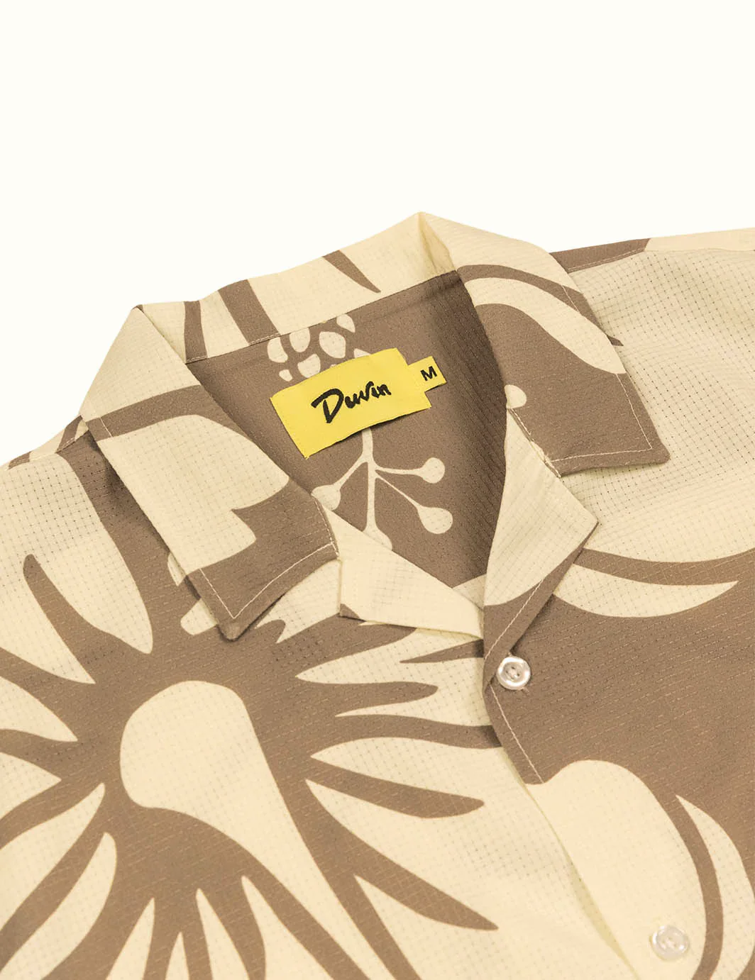 Duvin HIBISCUS LEISURE STRETCH BUTTONUP - TAN - Image 3