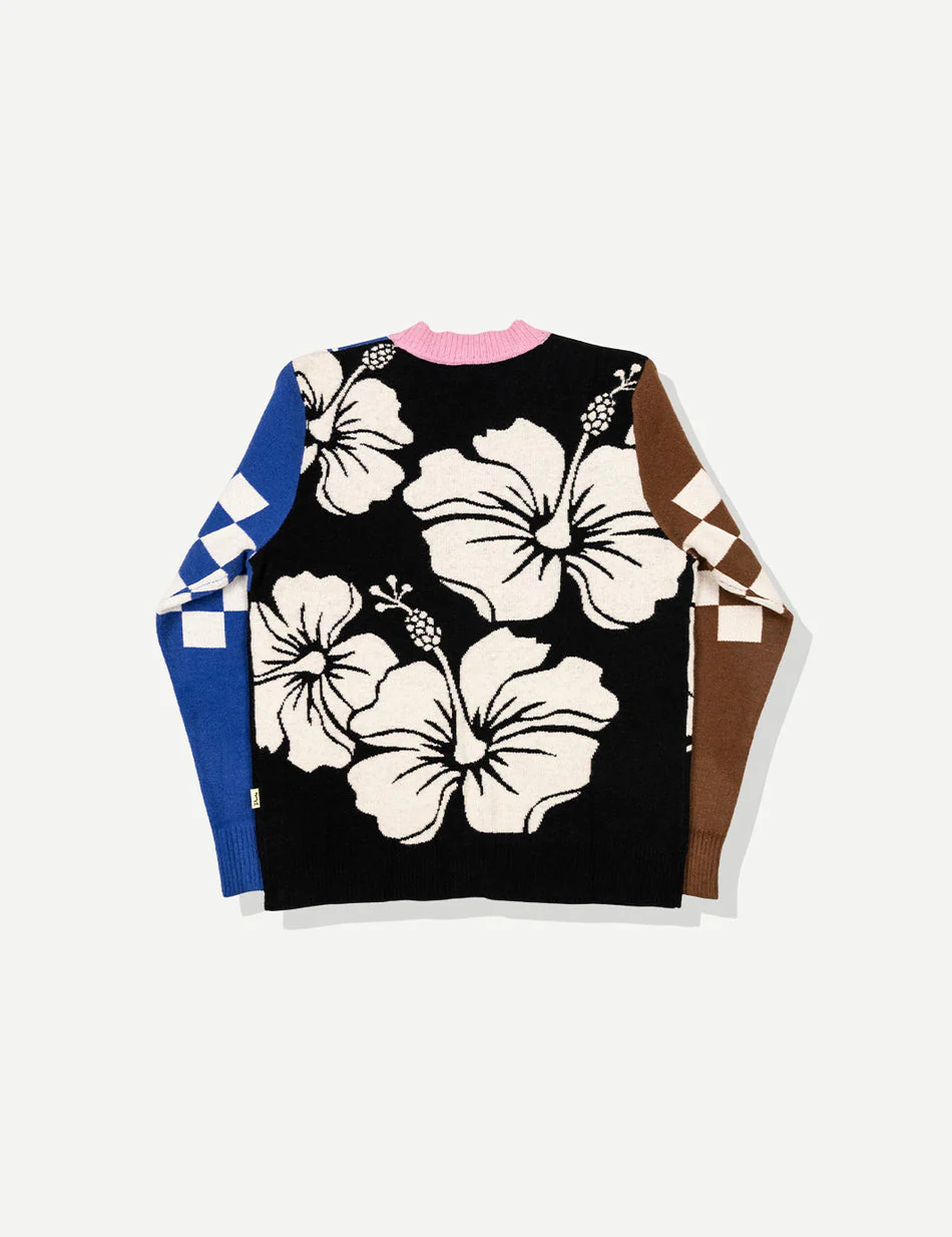 Duvin Hibiscus Stripe Knit Cardigan - Black - Image 2