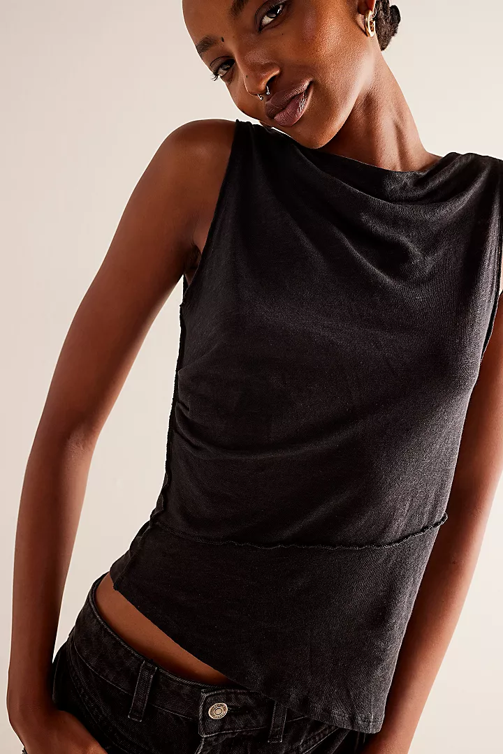 FREE PEOPLE Fall For Me Tee -BLACK - Image 4