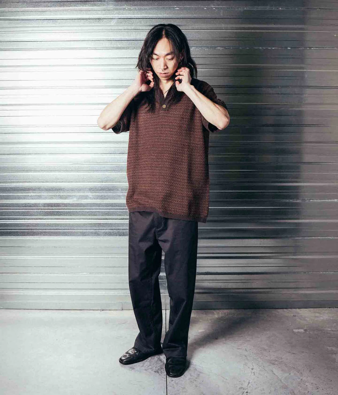 Former Ag Open Collar Polo - Copper - Image 2