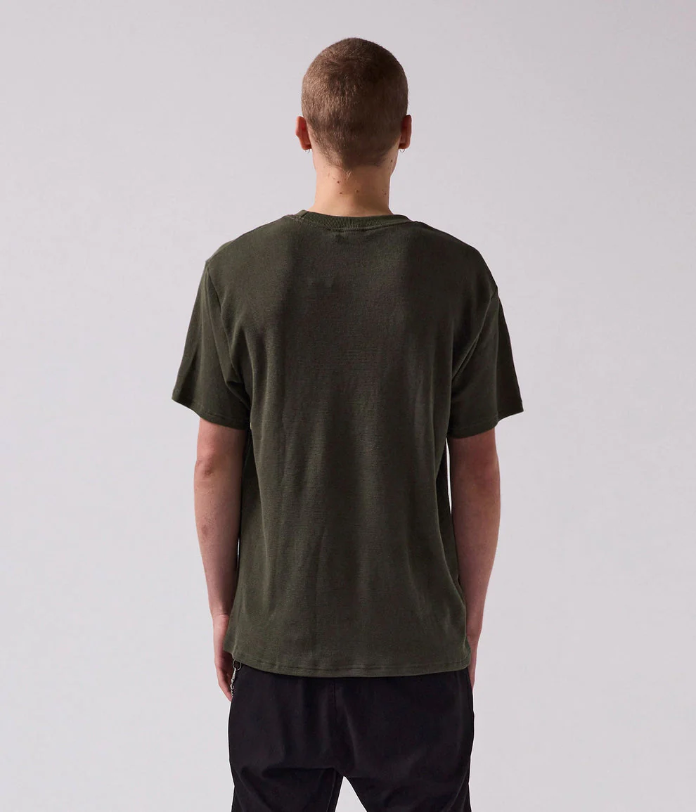 FORMER Franchise Waffle T-Shirt - ARMY - Image 2