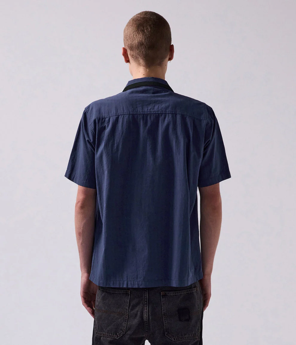 FORMER Pinstripe Marilyn SS Shirt - NAVY - Image 2