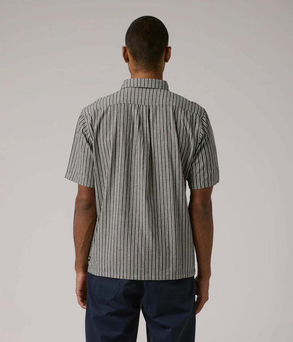 FORMER REYNOLDS STRIPE SS SHIRT - BLACK - Image 2