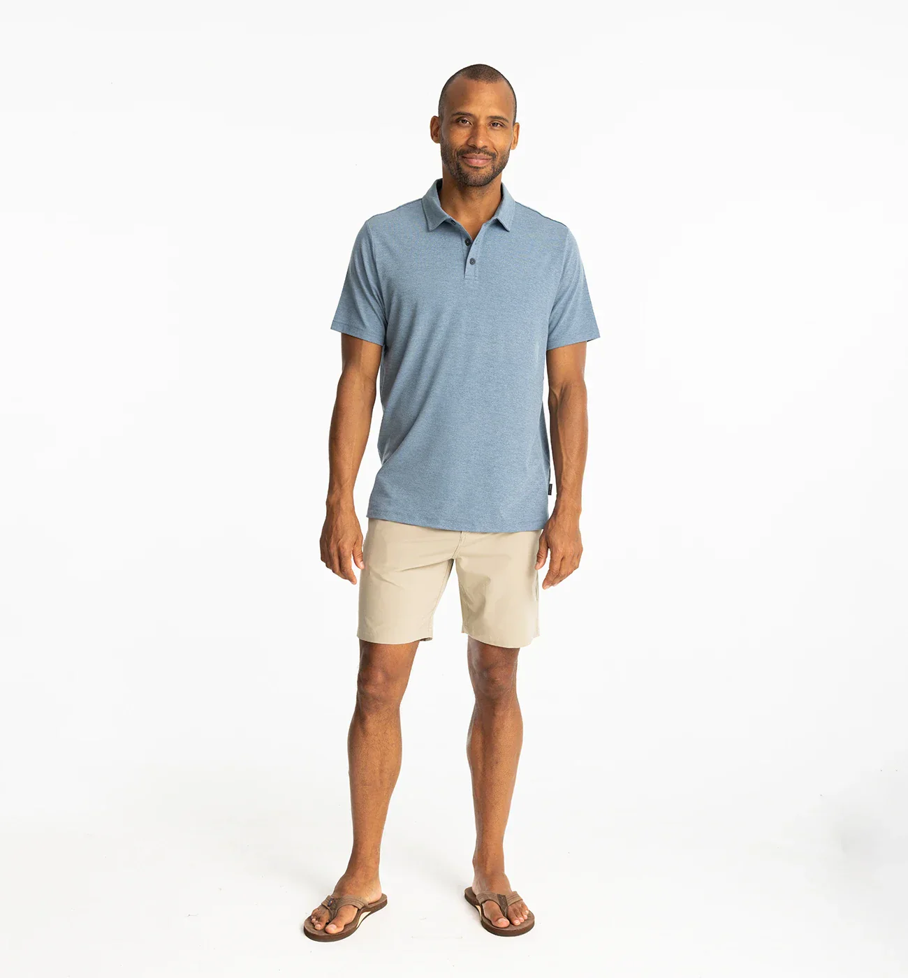 Free Fly Men's Bamboo Flex Polo II - HEATHER DEEPWATER - Image 3