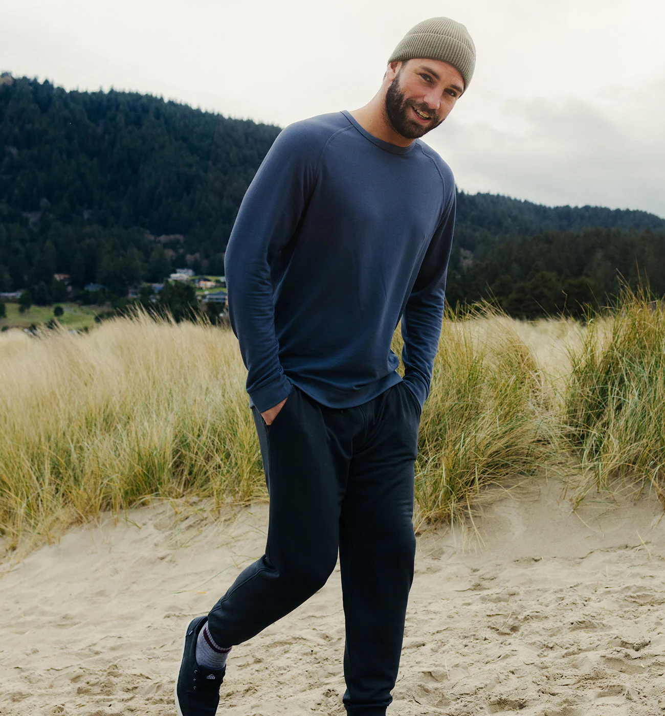 Free Fly Men's Bamboo Lightweight Fleece Jogger - Black Sand - Image 3