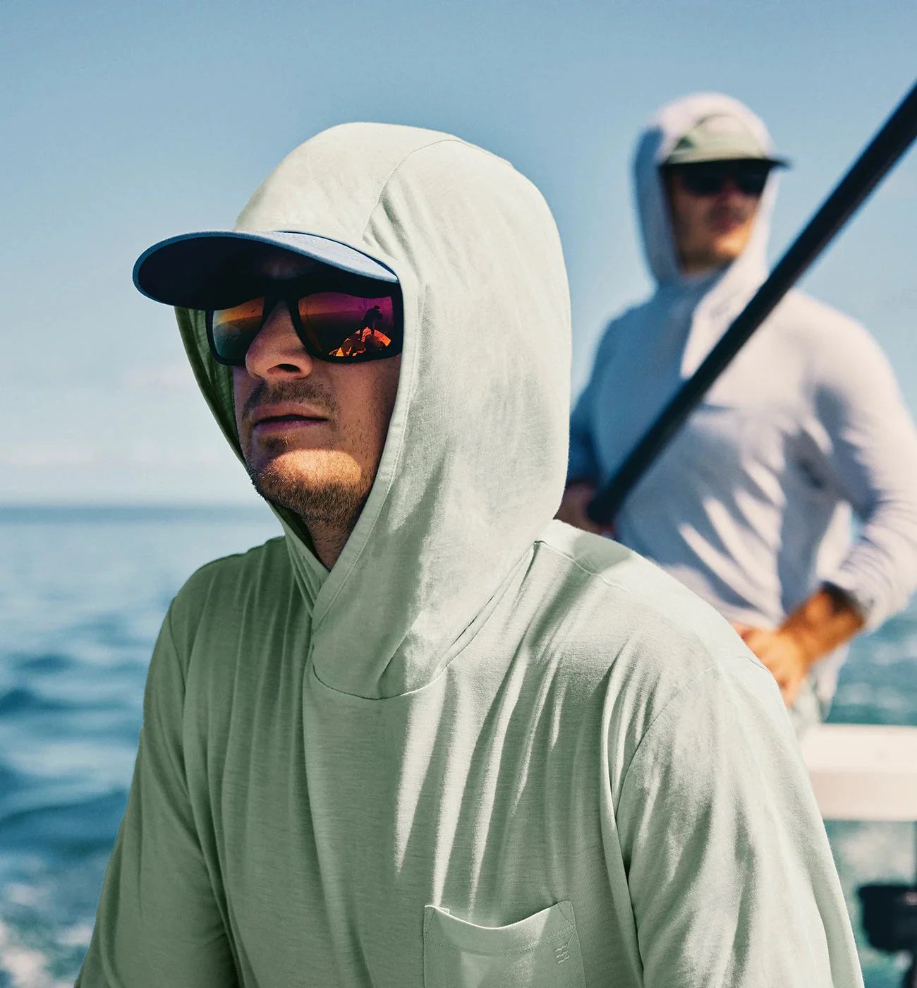 Free Fly Men Men's Bamboo Lightweight Hoodie - PALM GREEN - Image 3