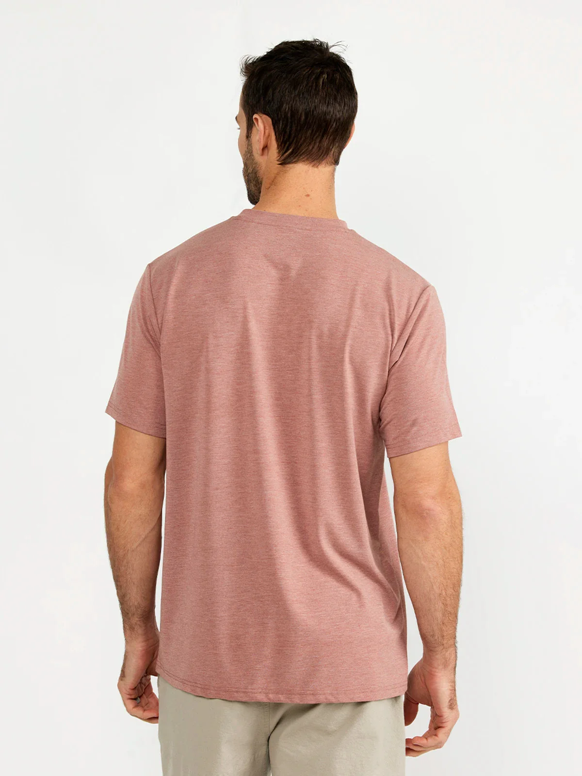 Free Fly Men's Bamboo Flex Pocket Tee - HEATHER BRICK - Image 3