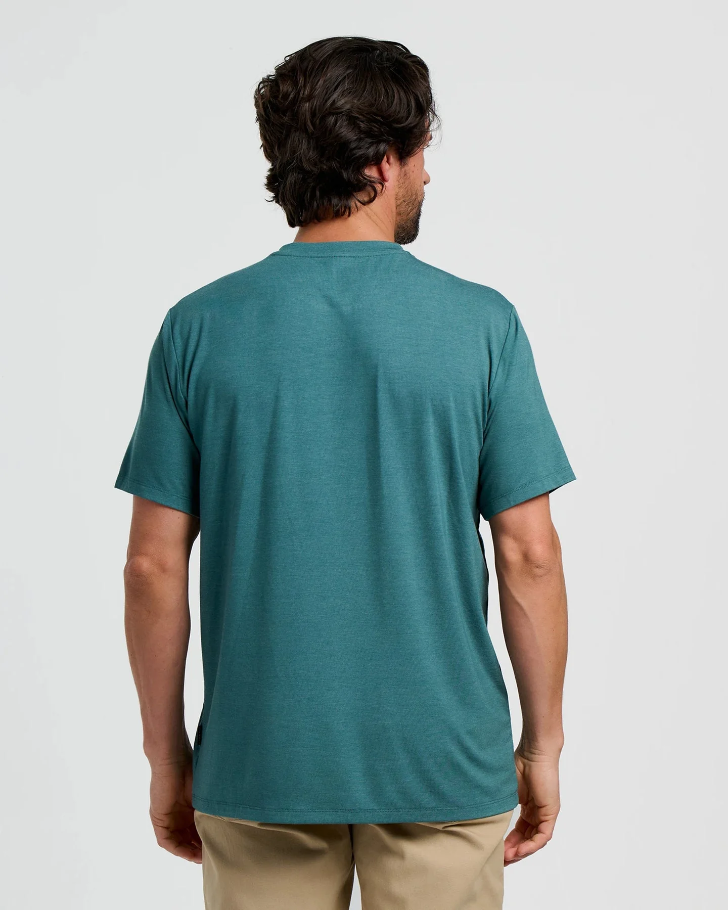 Free Fly Men'S Bamboo Flex Pocket Tee - Heather Sea Pine - Image 2