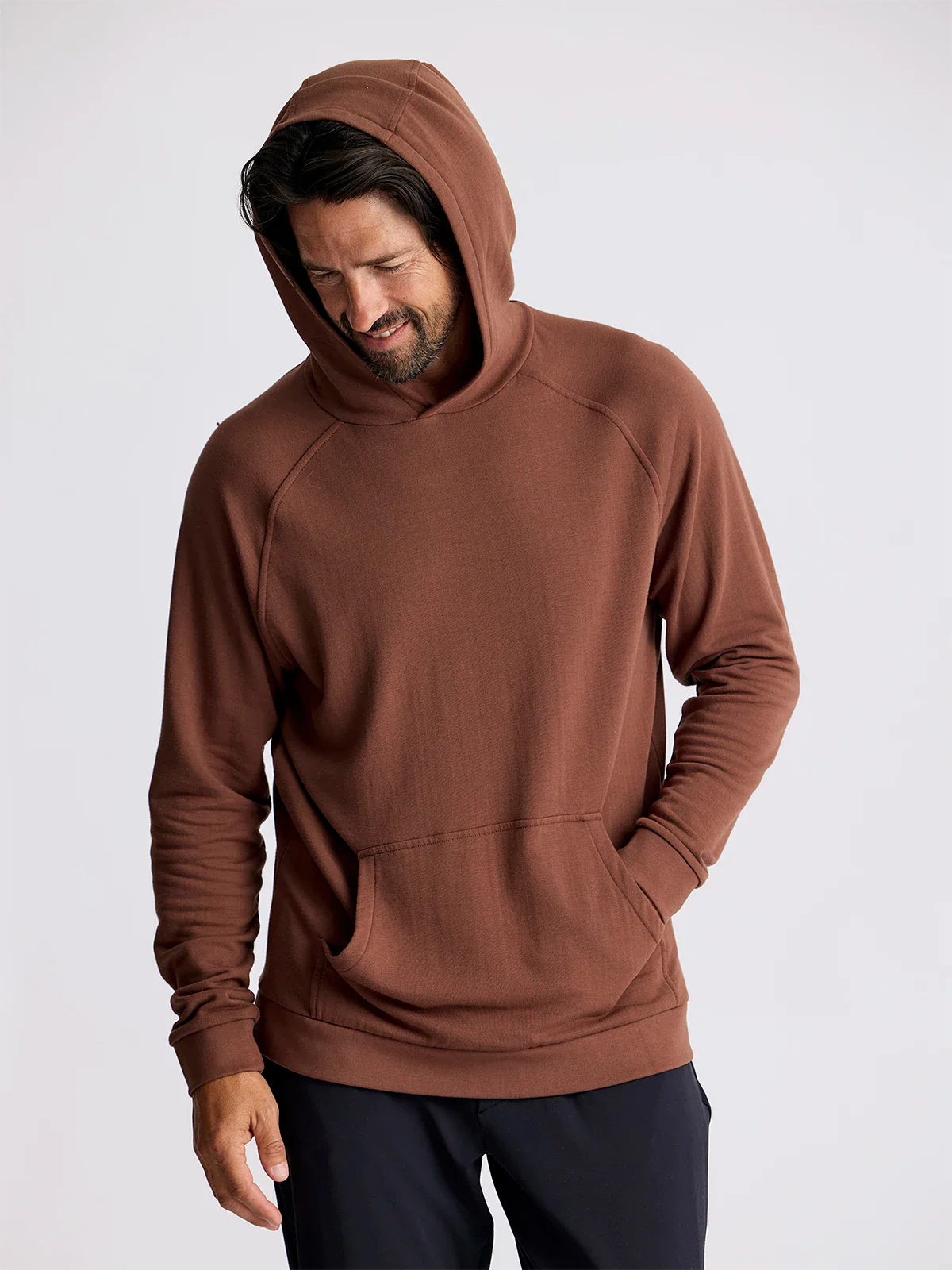Free Fly Men'S Bamboo Lightweight Fleece Hoodie - Chestnut