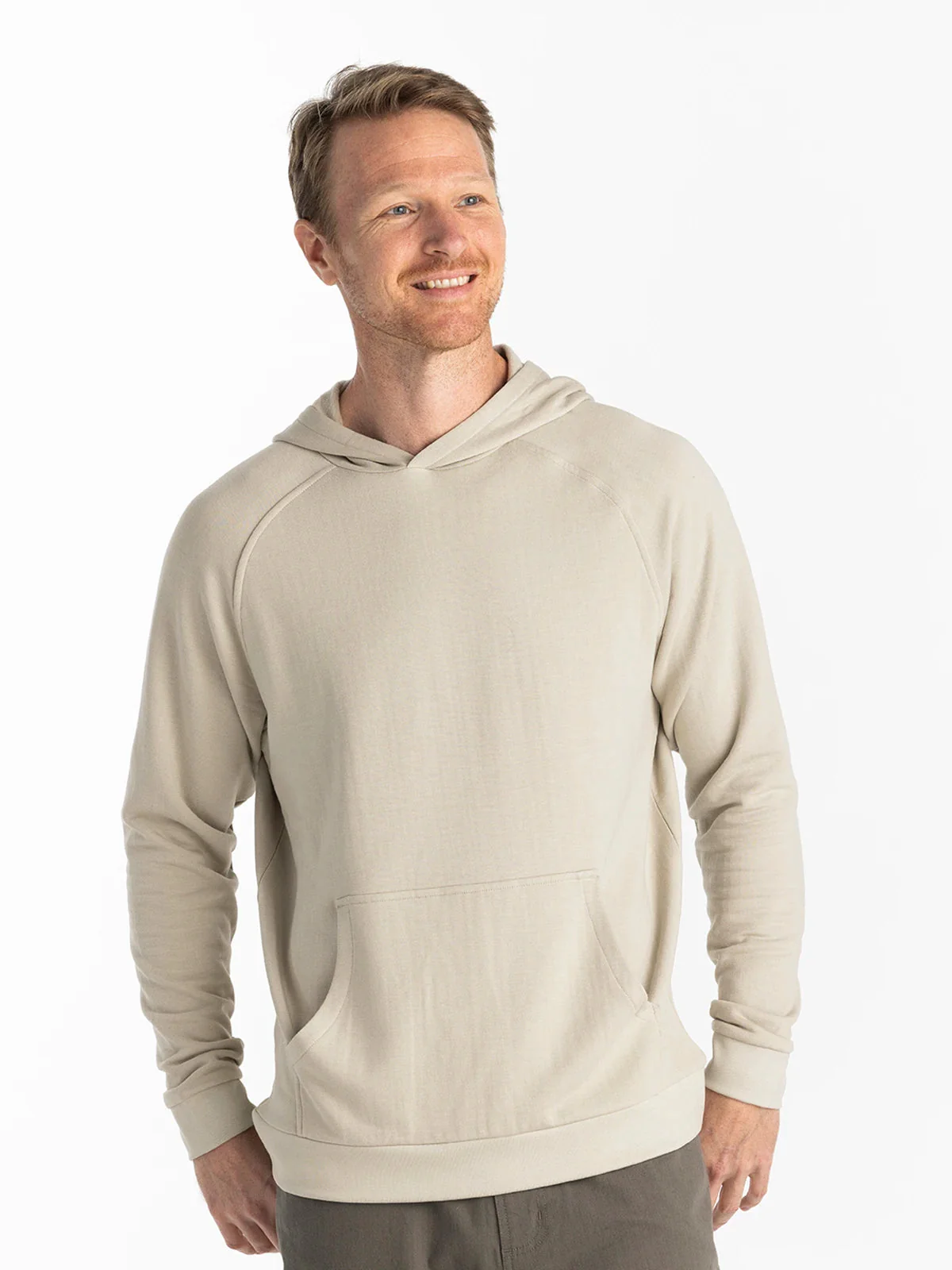 Free Fly Men'S Bamboo Lightweight Fleece Hoodie - Sandstone