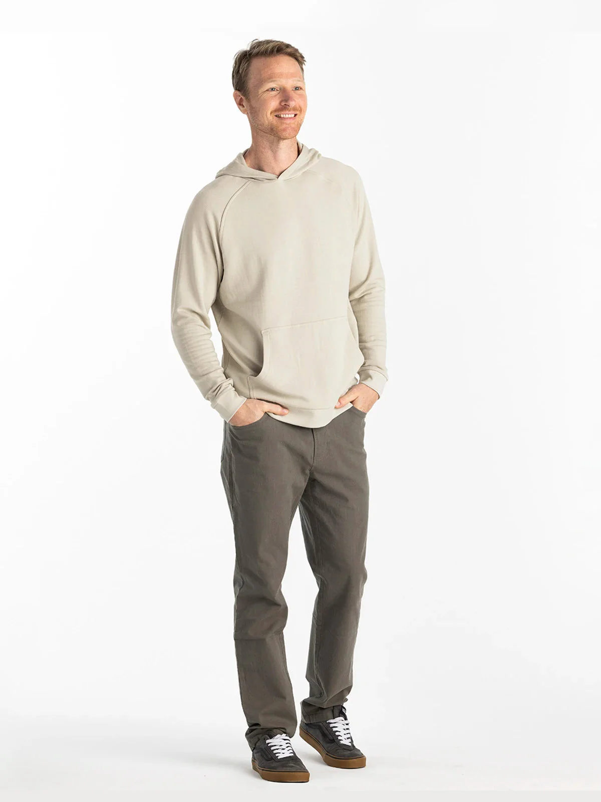 Free Fly Men'S Bamboo Lightweight Fleece Hoodie - Sandstone - Image 3