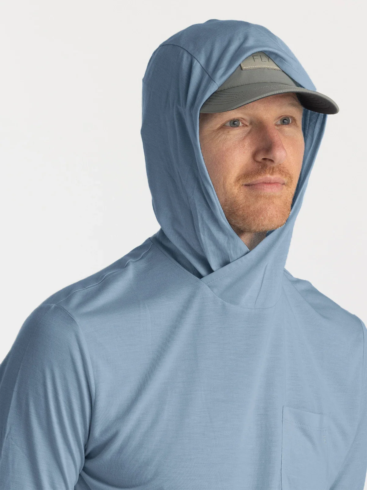 Free Fly Men'S Bamboo Lightweight Hoodie - Blue Fog - Image 3