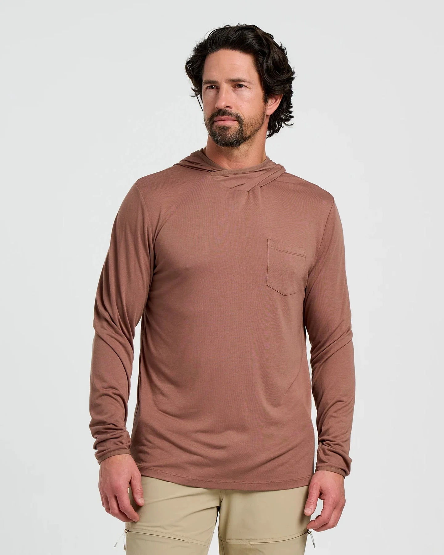 Free Fly Men'S Bamboo Lightweight Hoodie - Nutmeg