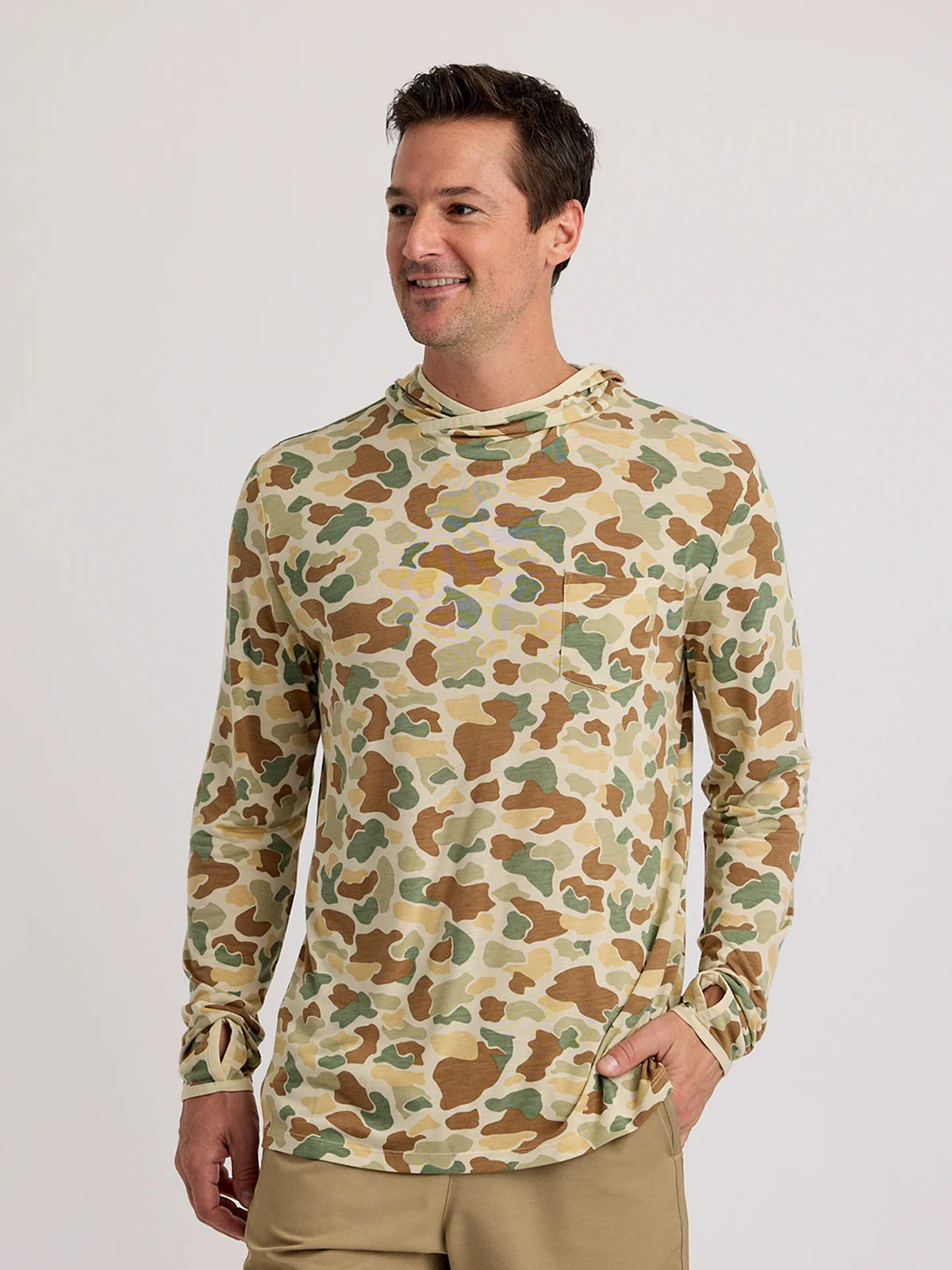 Free Fly Men's Bamboo Lightweight Hoodie - VINTAGE CAMO
