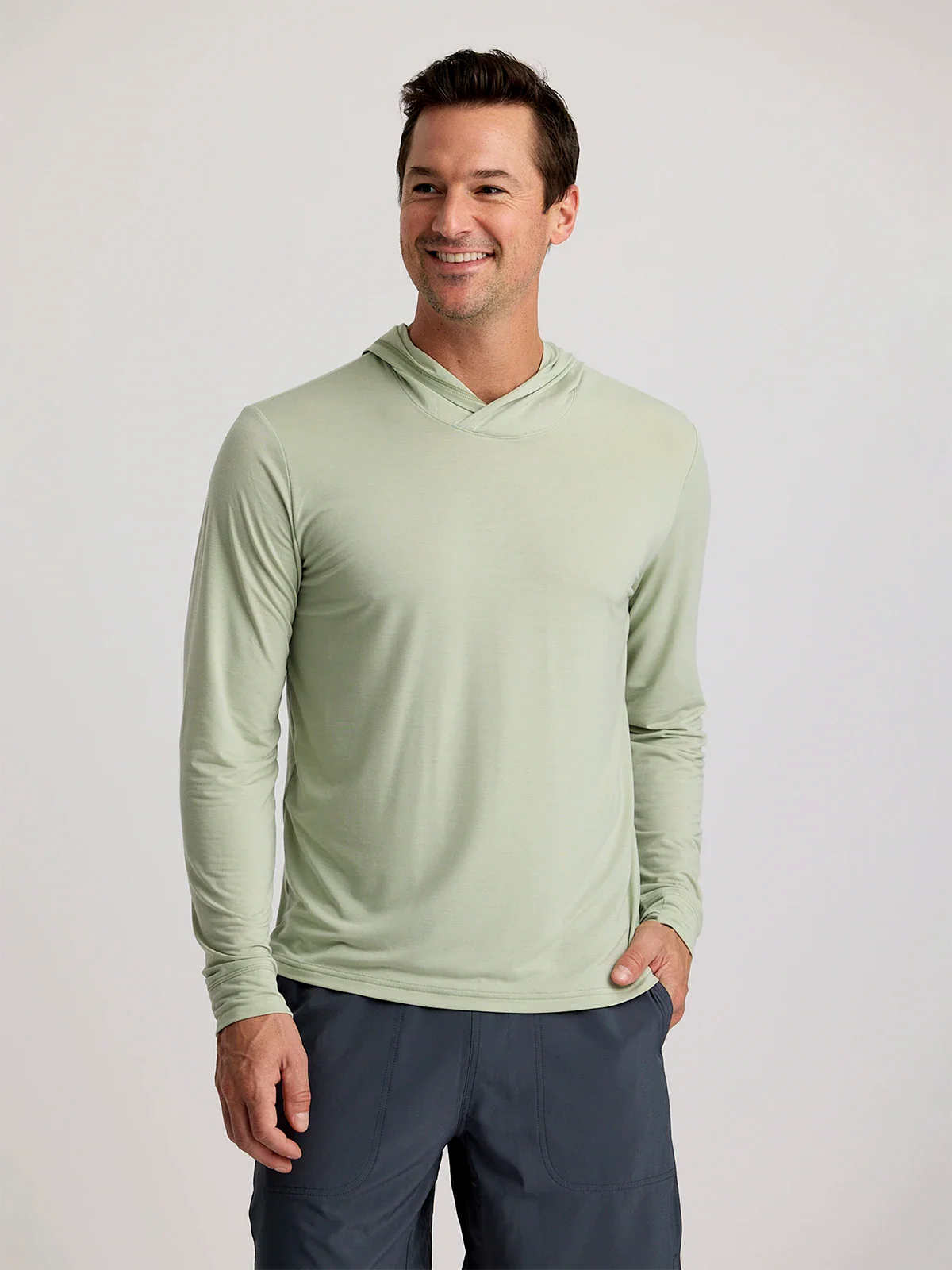 Free Fly Men'S Elevate Lightweight Hoodie - Desert Sage
