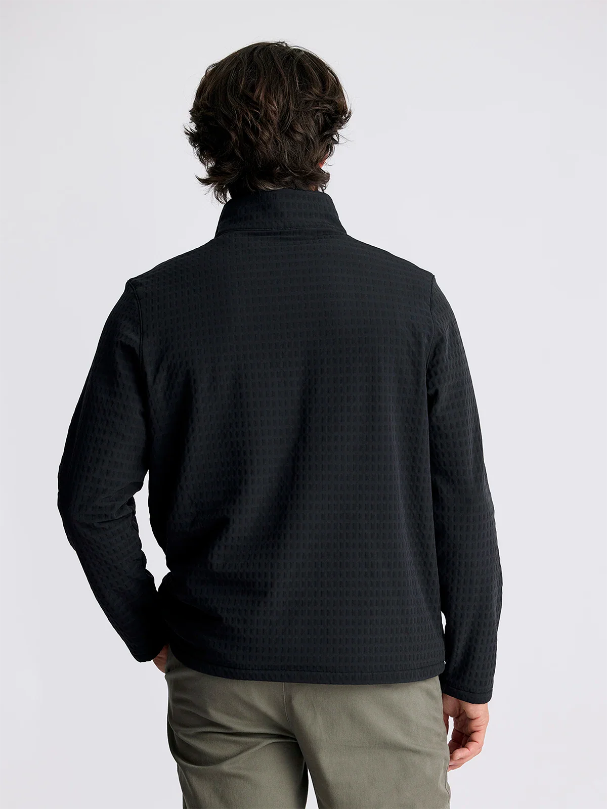 Free Fly Men's Gridback Fleece Snap Pullover - BLACK - Image 2