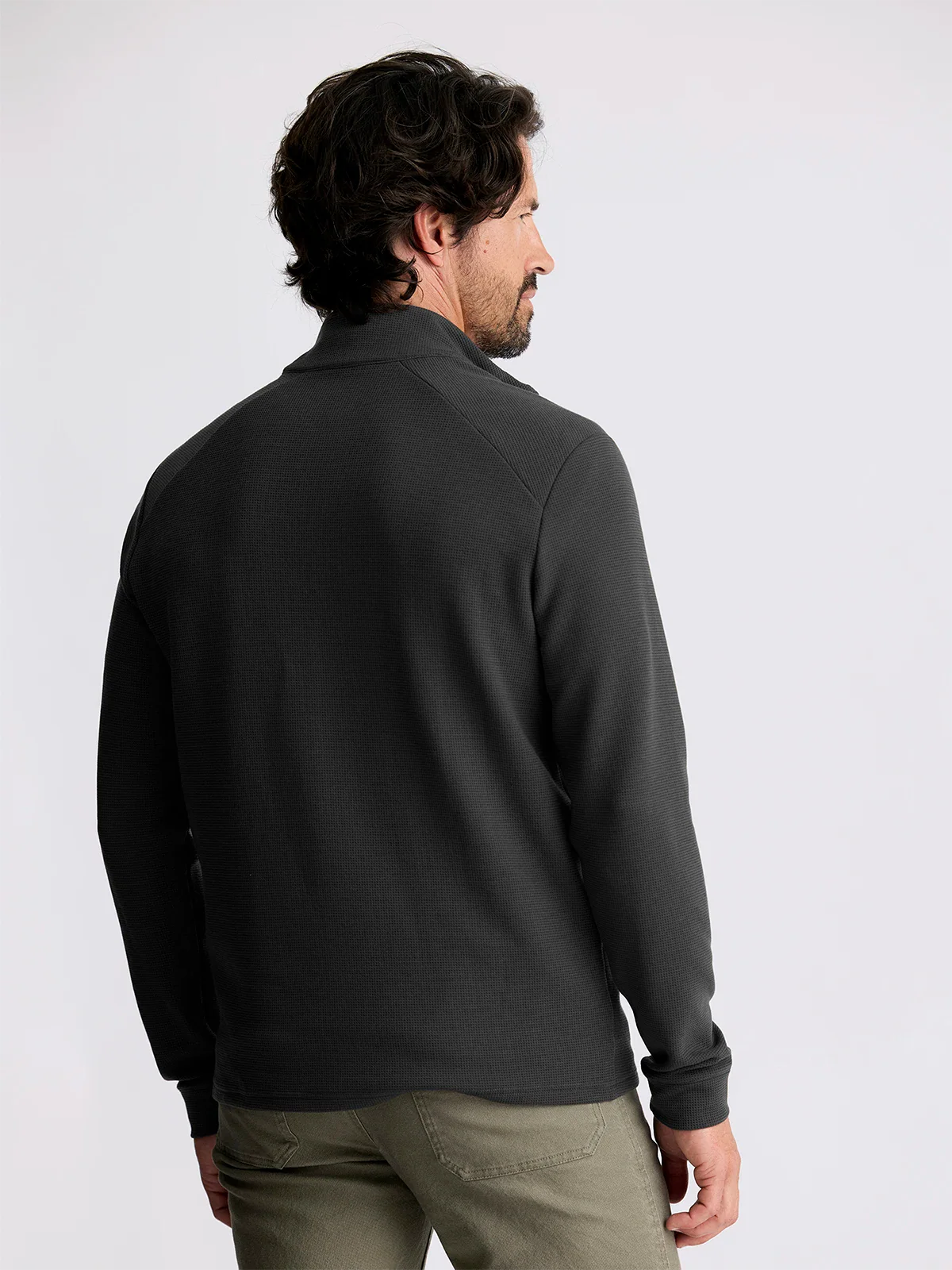 Free Fly Men's Waffle Quarter Zip - MIDNIGHT - Image 2