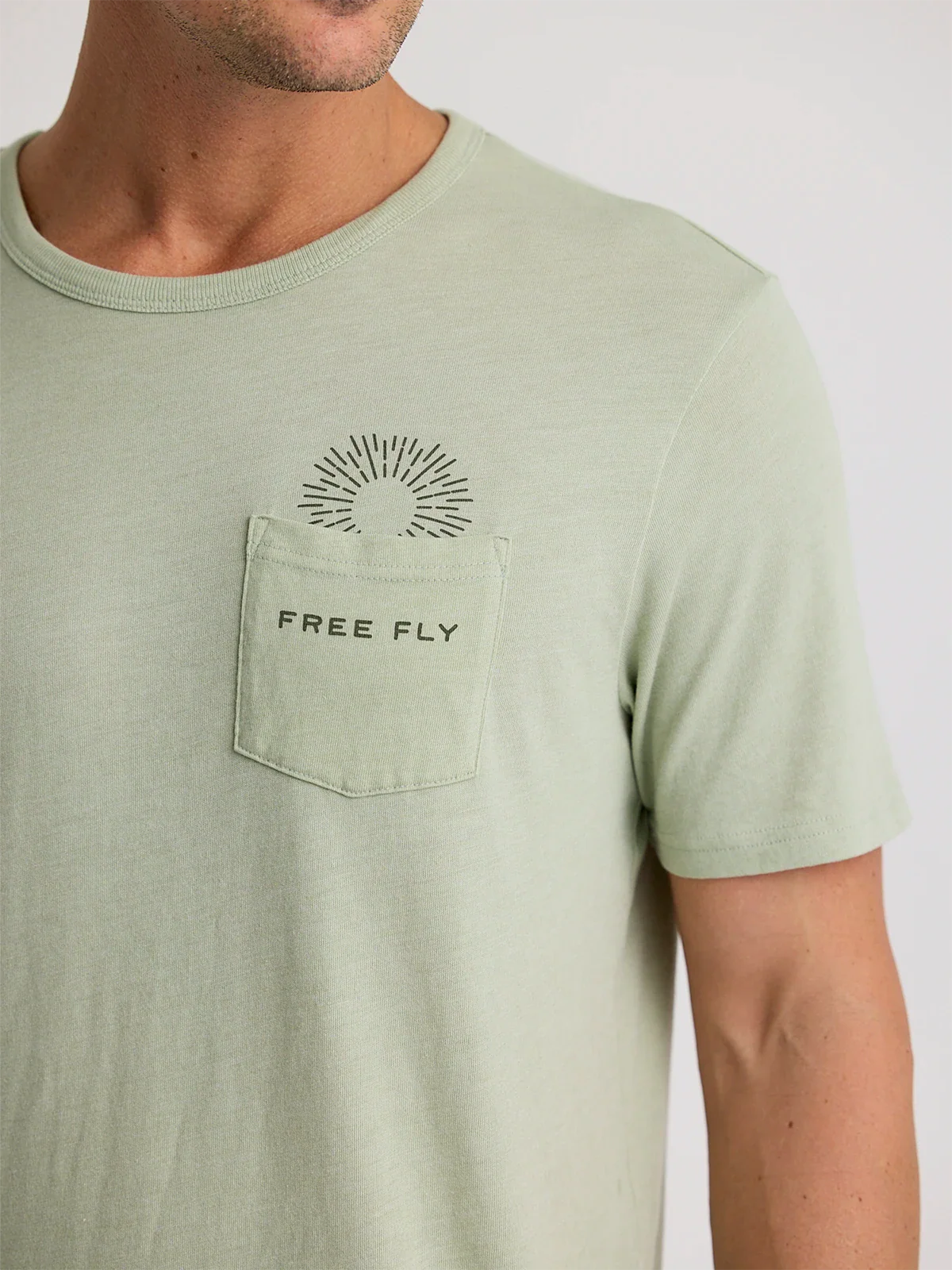 Free Fly Quiver Pocket Tee - Heather Desert Sage - Image 2