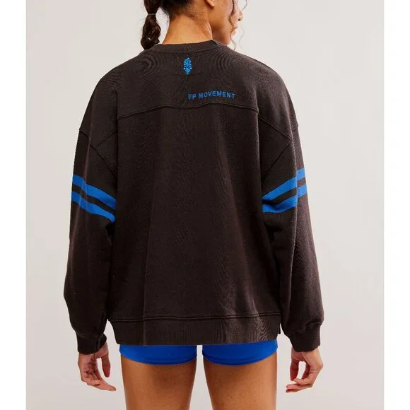 Free People All Star Buti Logo Pullover - BLACK/WHITE COMBO - Image 2