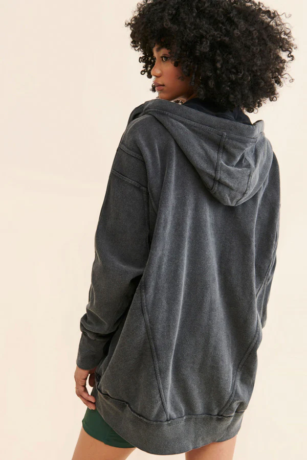 Free People ALL YOUR LOVE HOODIE - BLACK - Image 2