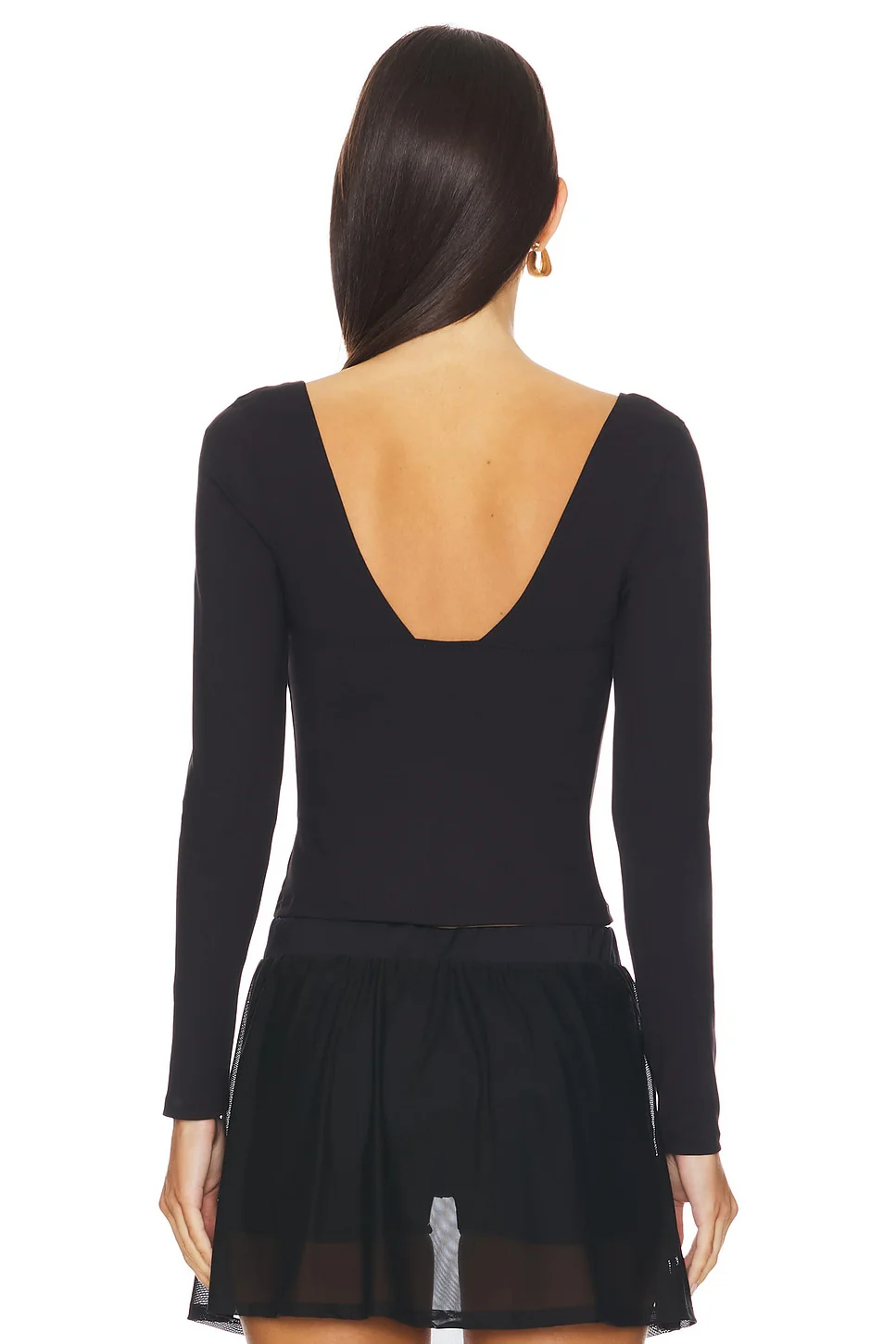 Free People Duo Corset Long Sleeve Knit - BLACK - Image 2