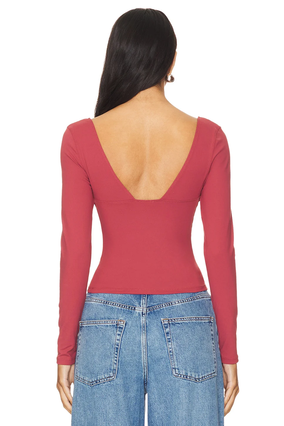 Free People Duo Corset Long Sleeve Knit - EARTH RED - Image 2