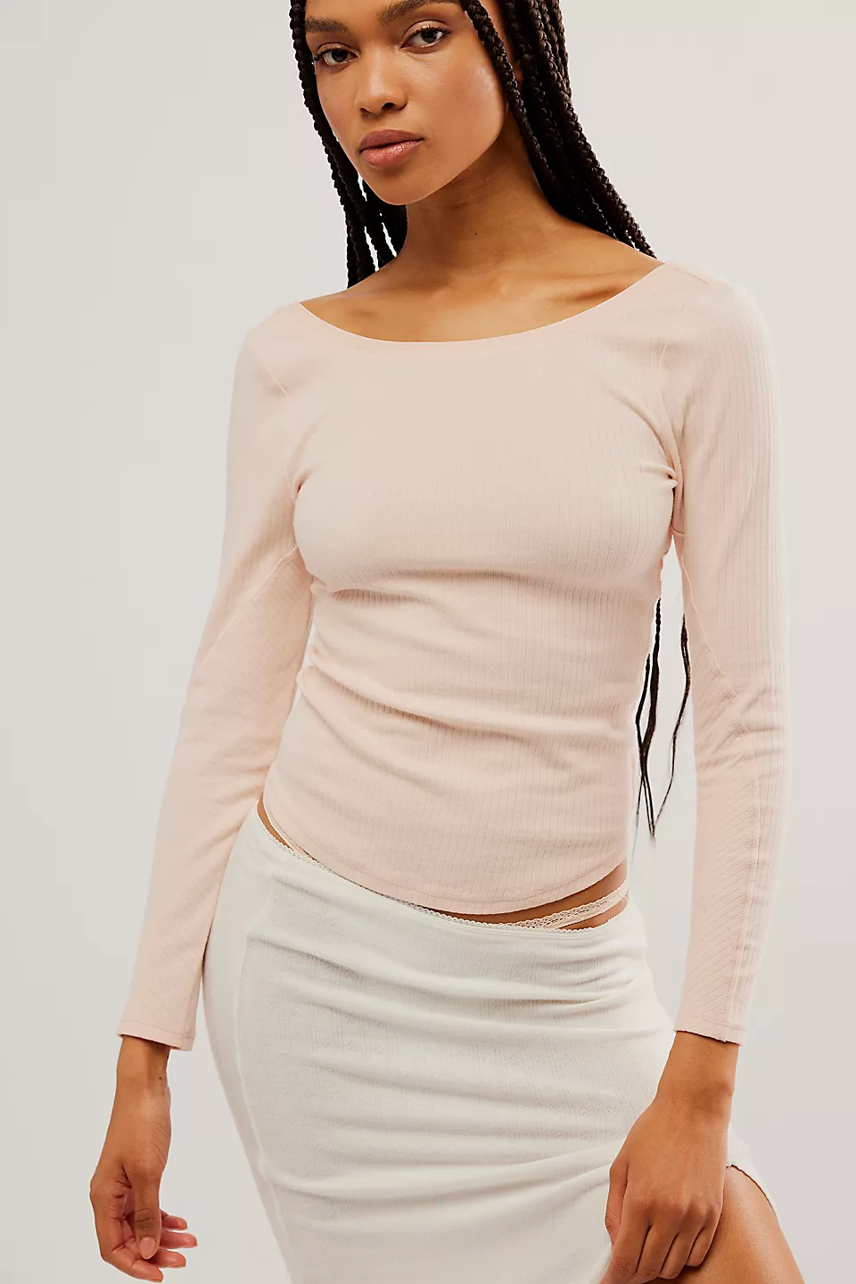 Free People Long Run Layering Top - Fallen Rose