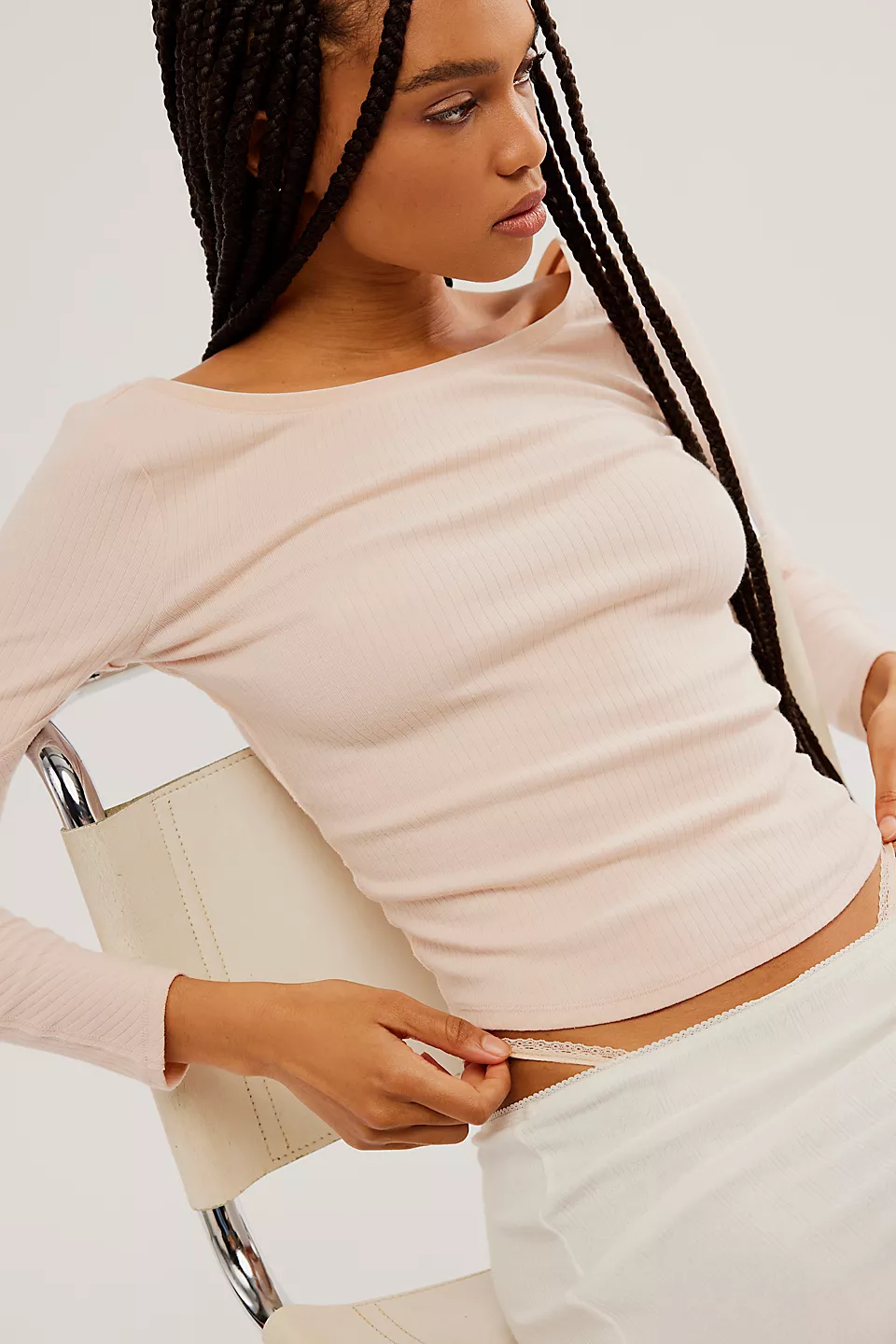 Free People Long Run Layering Top - Fallen Rose - Image 3