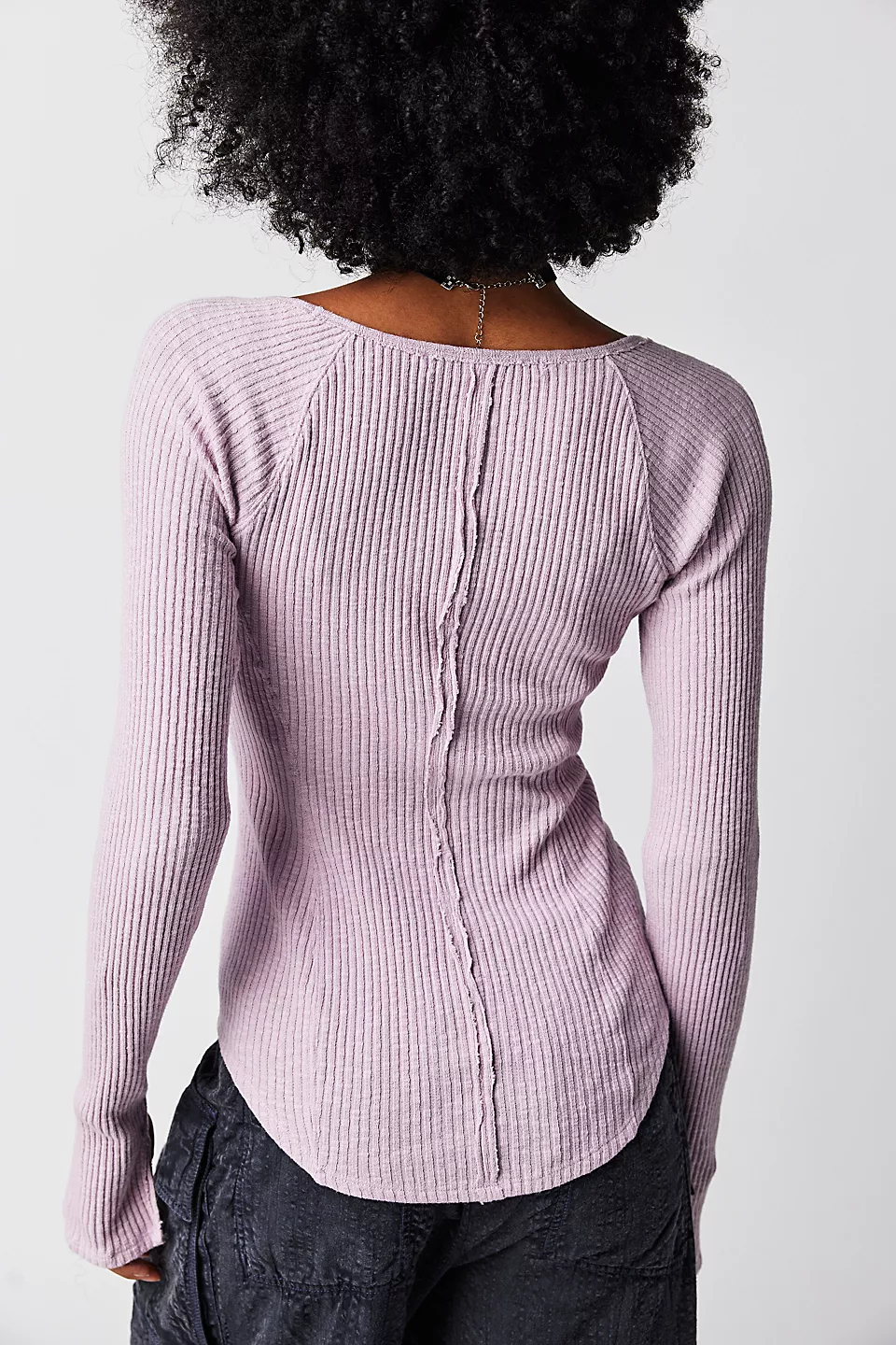 Free People Passing Thru Layering Tee- Fragrant Lilac - Image 2