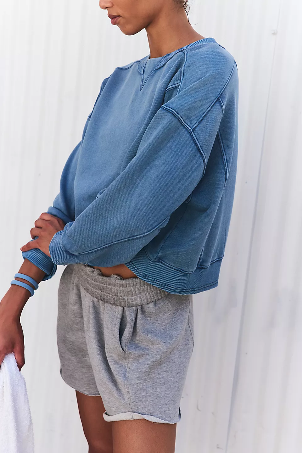 Free People Intercept Pullover - BLUE GREY - Image 3