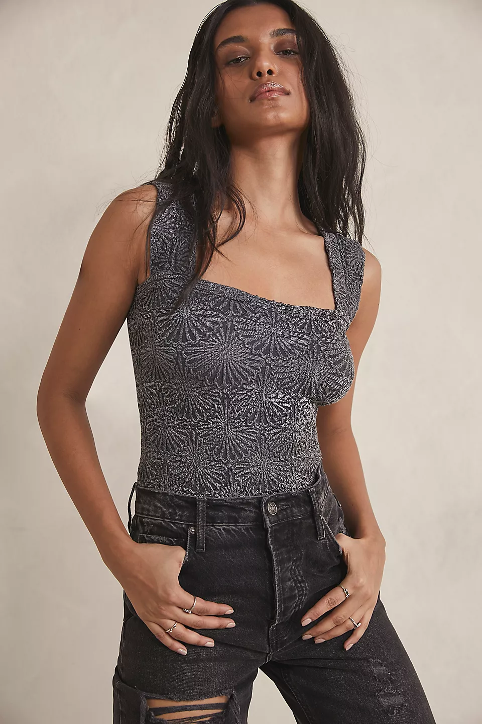 Free People Love Letter Cami - Black - Image 2