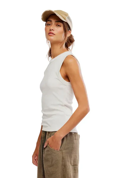 Free People Murphy Tank Top - Whisper White - Image 2