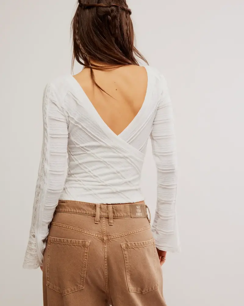 Free People Rocky Long Sleeve Knit - WHITE - Image 2
