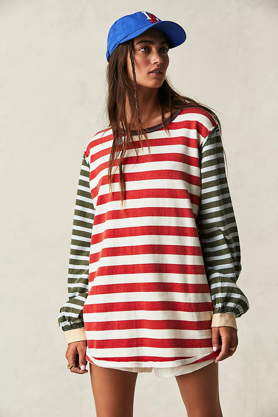 Free People Sawyer Stripe Tee - KELP - Image 2