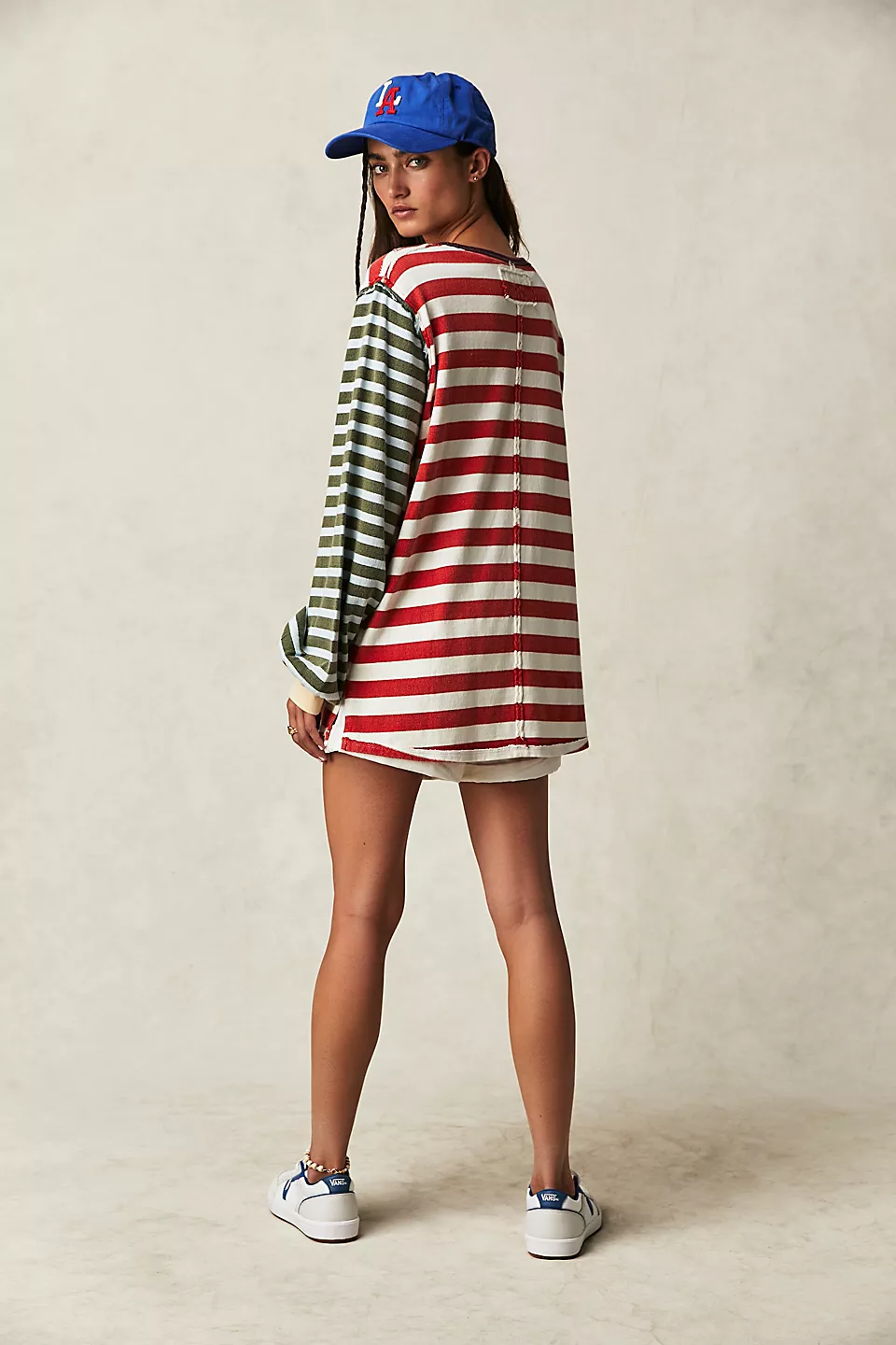 Free People Sawyer Stripe Tee - KELP - Image 3
